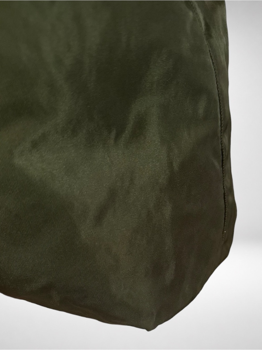 PRADA Authentic Vintage Tessuto Nylon Olive Green Large Tote Shoulder Bag Y2K - Picture 6 of 15